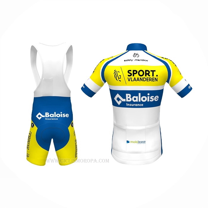 2021 Ropa Ciclismo Sport Vlaanderen-baloise Azul Blanco Amarillo Mangas Corta y Culotte Corto
